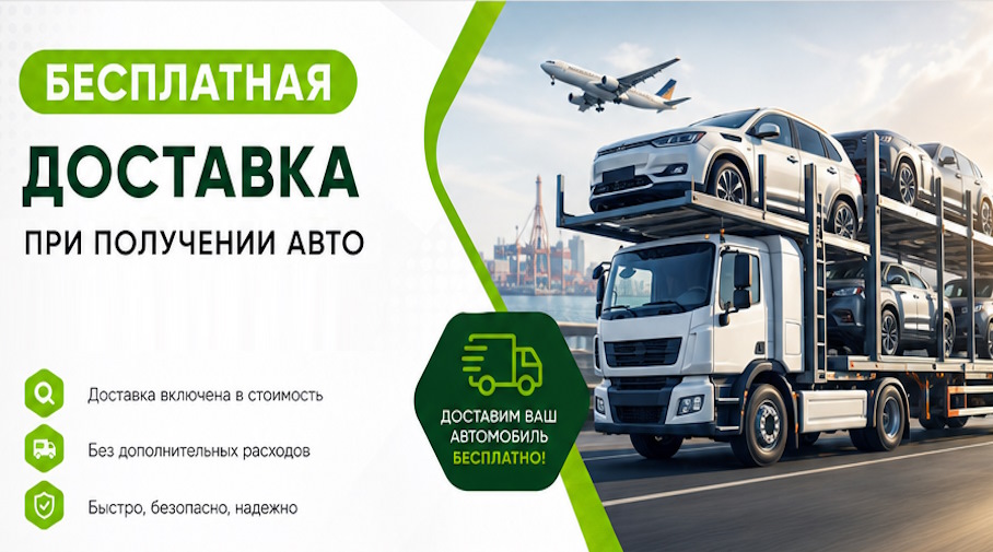 Акция! Бесплатная доставка по Партизанске при получении авто